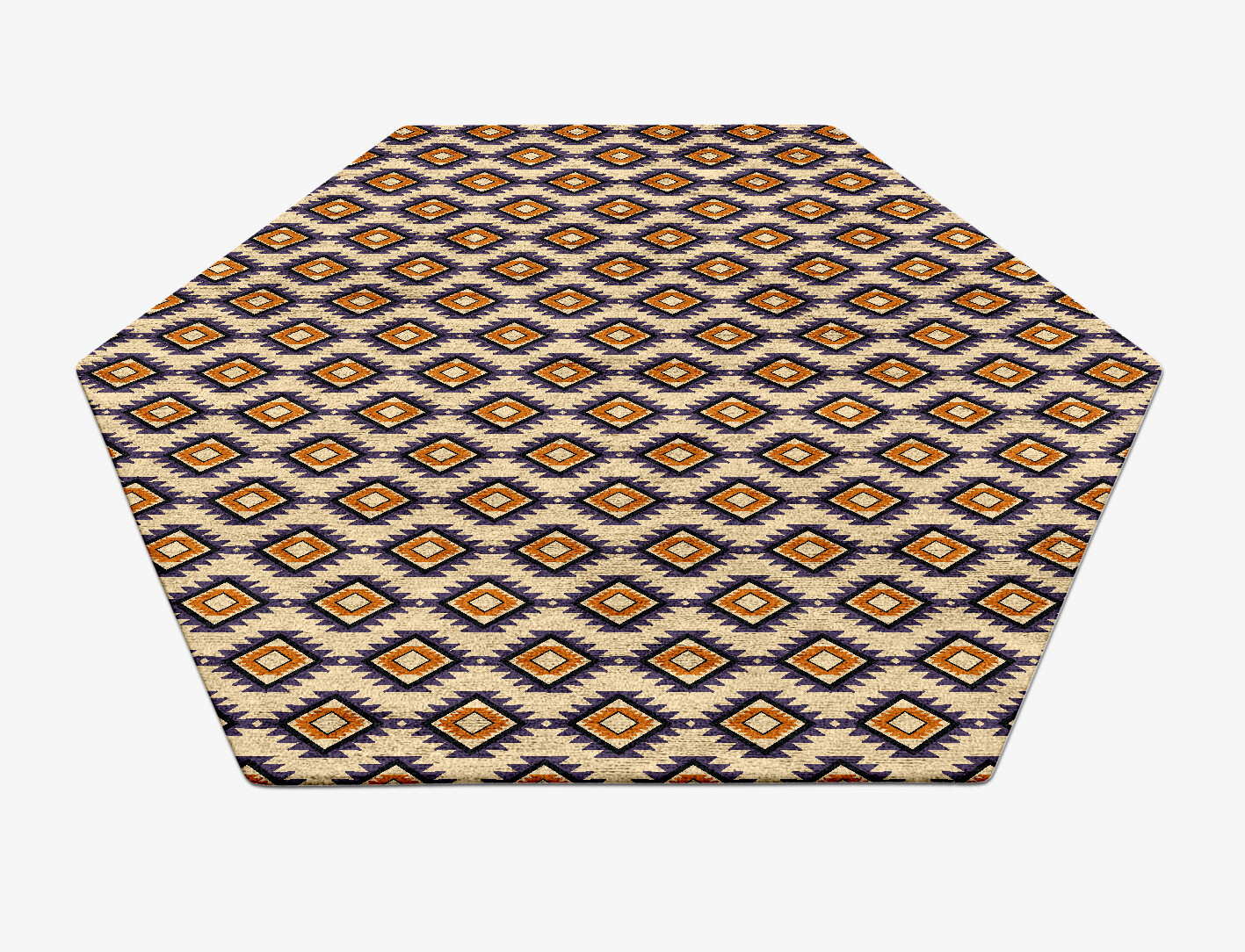 Qualla Geometric Hexagon Hand Tufted Bamboo Silk Custom Rug by Rug Artisan