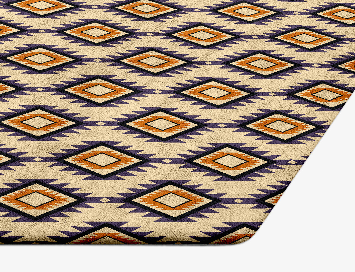 Qualla Geometric Hexagon Hand Tufted Bamboo Silk Custom Rug by Rug Artisan