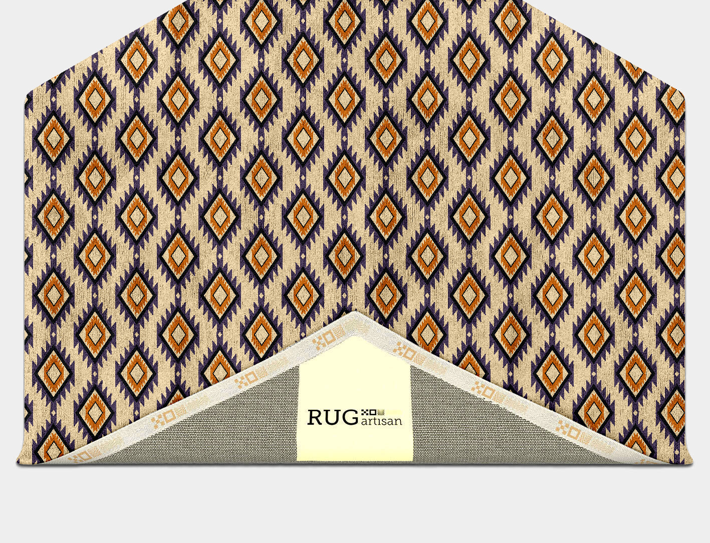 Qualla Geometric Hexagon Hand Tufted Bamboo Silk Custom Rug by Rug Artisan
