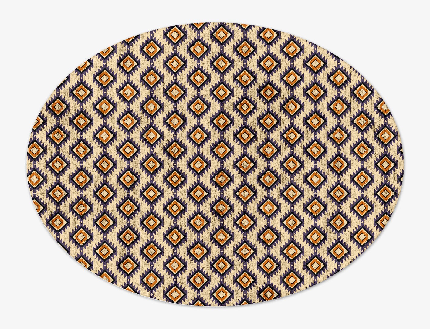 Qualla Geometric Oval Hand Tufted Bamboo Silk Custom Rug by Rug Artisan