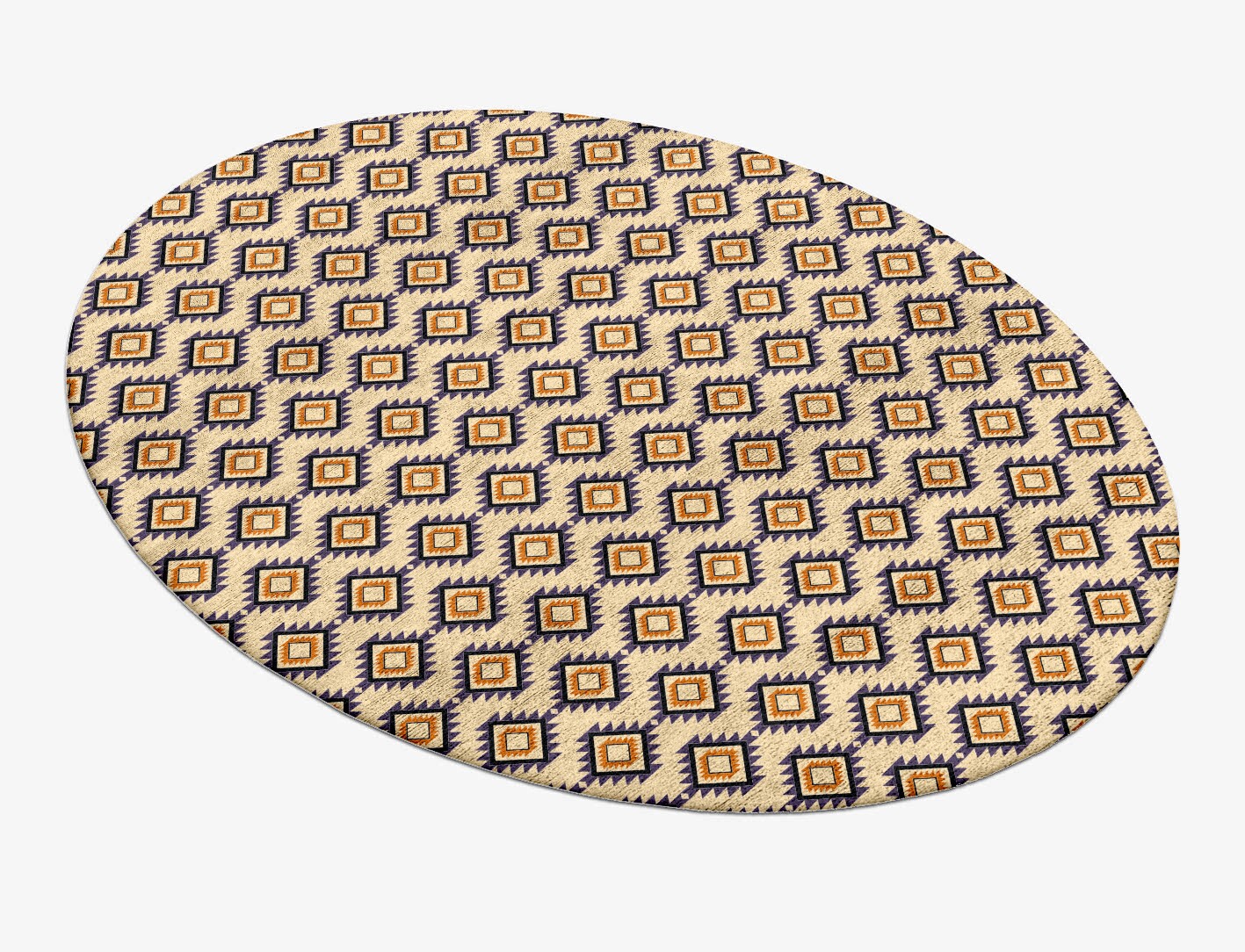 Qualla Geometric Oval Hand Tufted Bamboo Silk Custom Rug by Rug Artisan