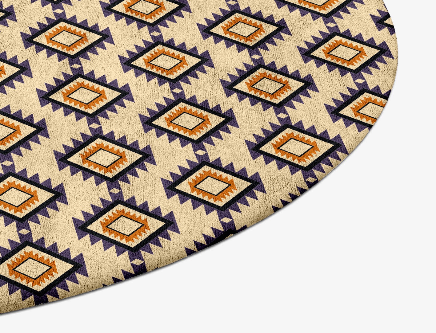Qualla Geometric Oval Hand Tufted Bamboo Silk Custom Rug by Rug Artisan