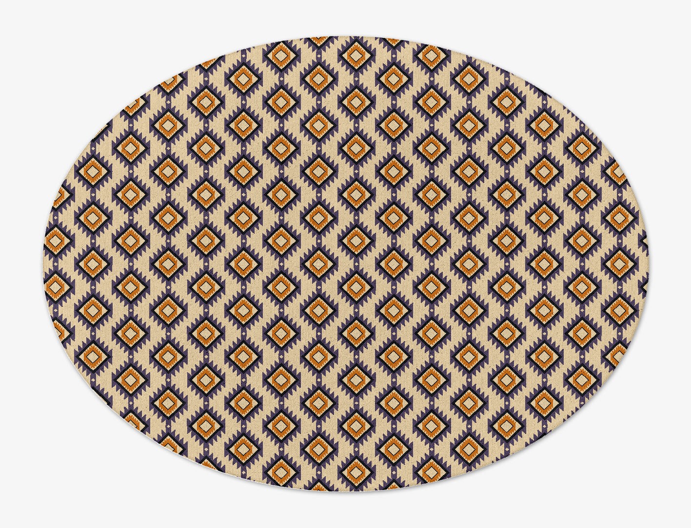 Qualla Geometric Oval Hand Tufted Pure Wool Custom Rug by Rug Artisan