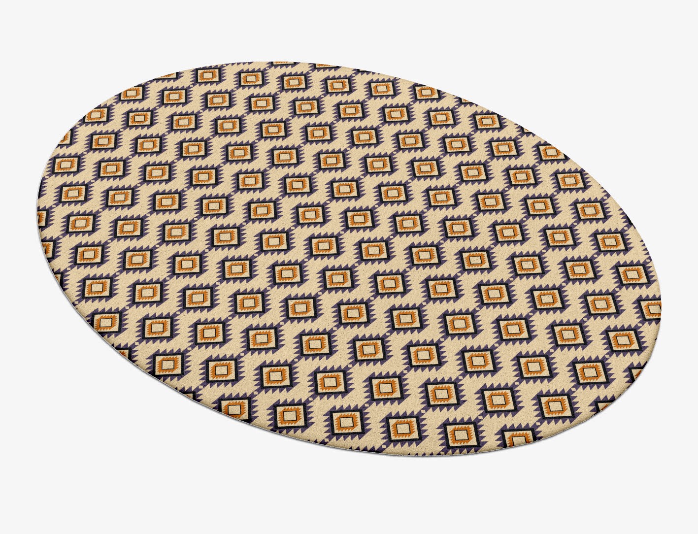 Qualla Geometric Oval Hand Tufted Pure Wool Custom Rug by Rug Artisan