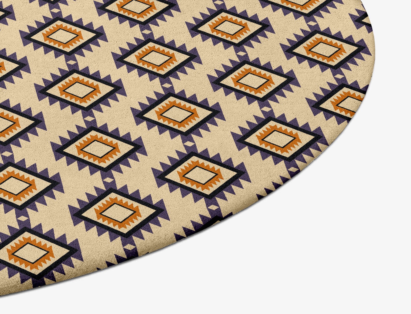 Qualla Geometric Oval Hand Tufted Pure Wool Custom Rug by Rug Artisan