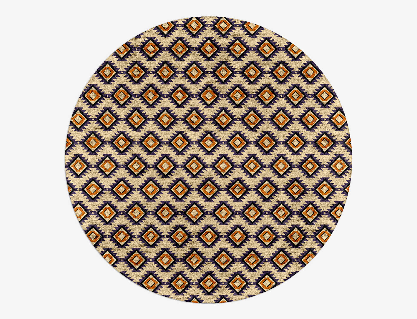 Qualla Geometric Round Hand Tufted Bamboo Silk Custom Rug by Rug Artisan