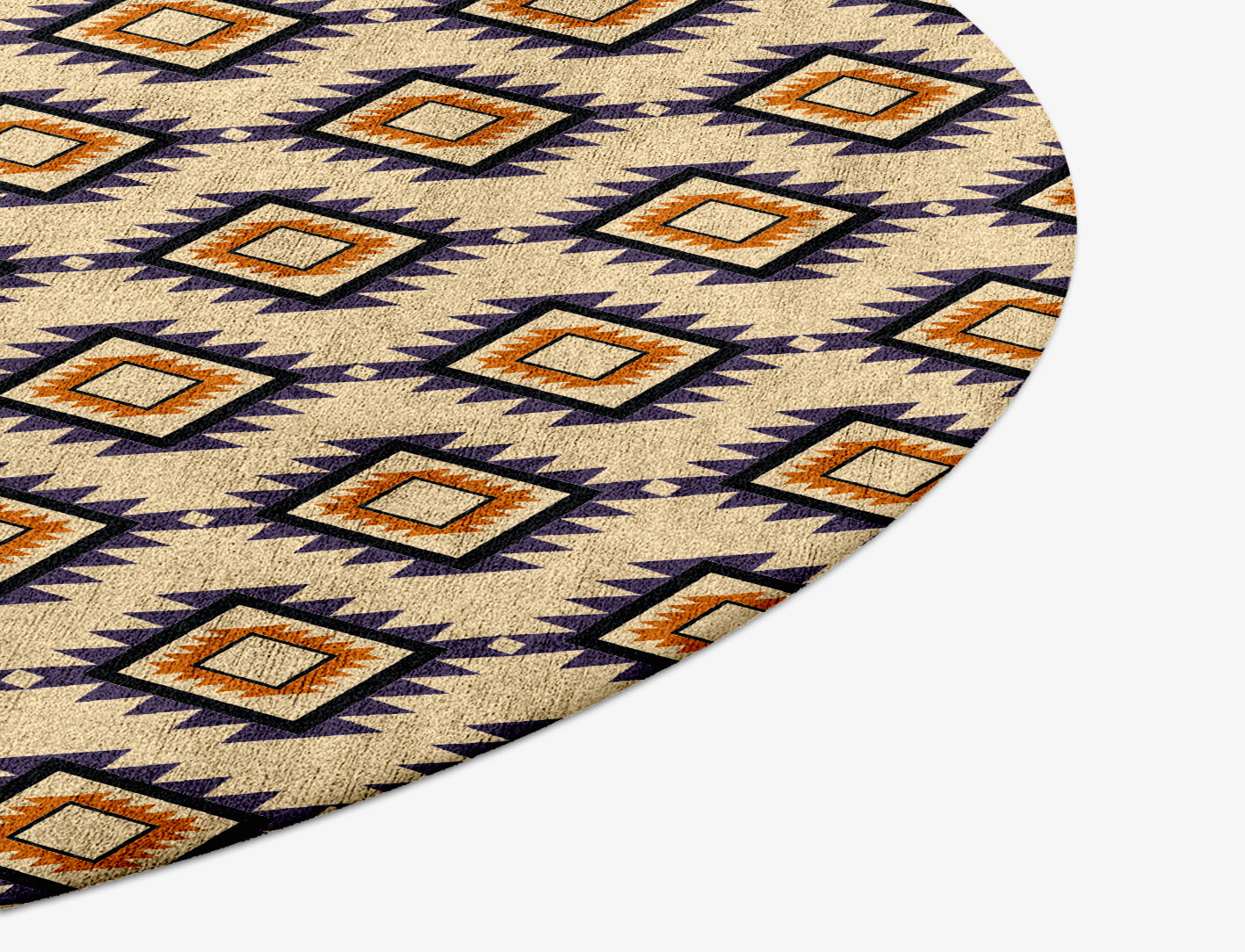 Qualla Geometric Round Hand Tufted Bamboo Silk Custom Rug by Rug Artisan
