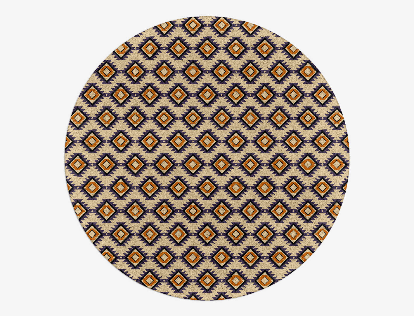 Qualla Geometric Round Hand Tufted Pure Wool Custom Rug by Rug Artisan