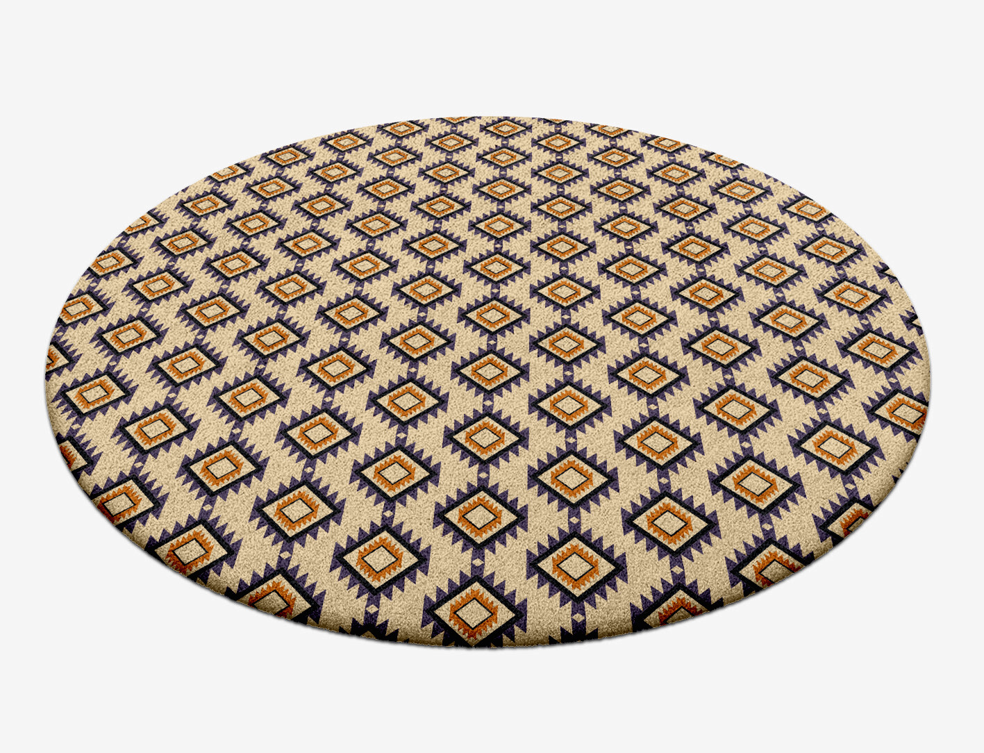 Qualla Geometric Round Hand Tufted Pure Wool Custom Rug by Rug Artisan