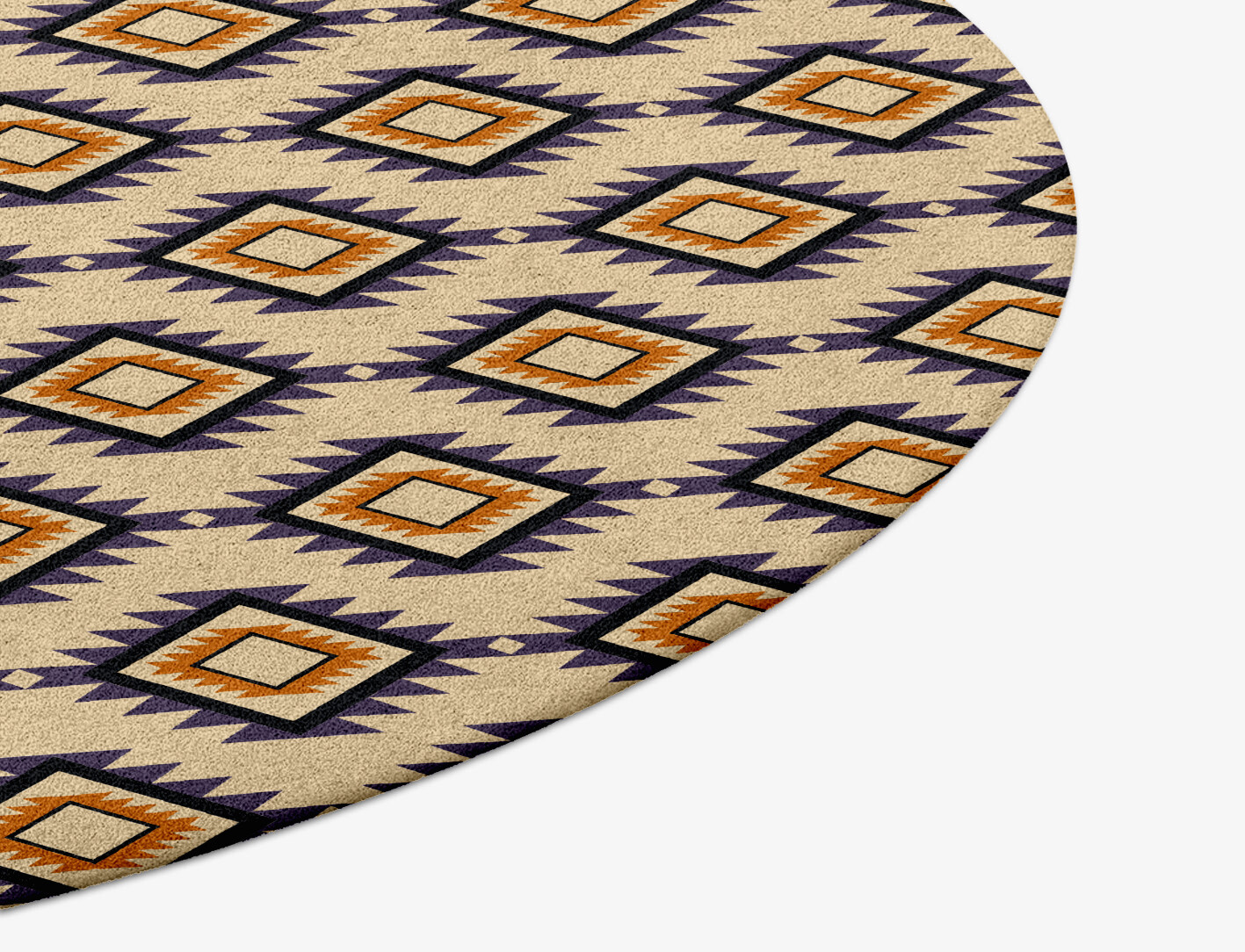 Qualla Geometric Round Hand Tufted Pure Wool Custom Rug by Rug Artisan