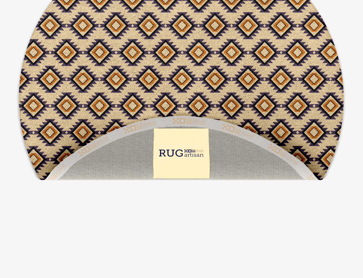 Qualla Geometric Round Hand Tufted Pure Wool Custom Rug by Rug Artisan