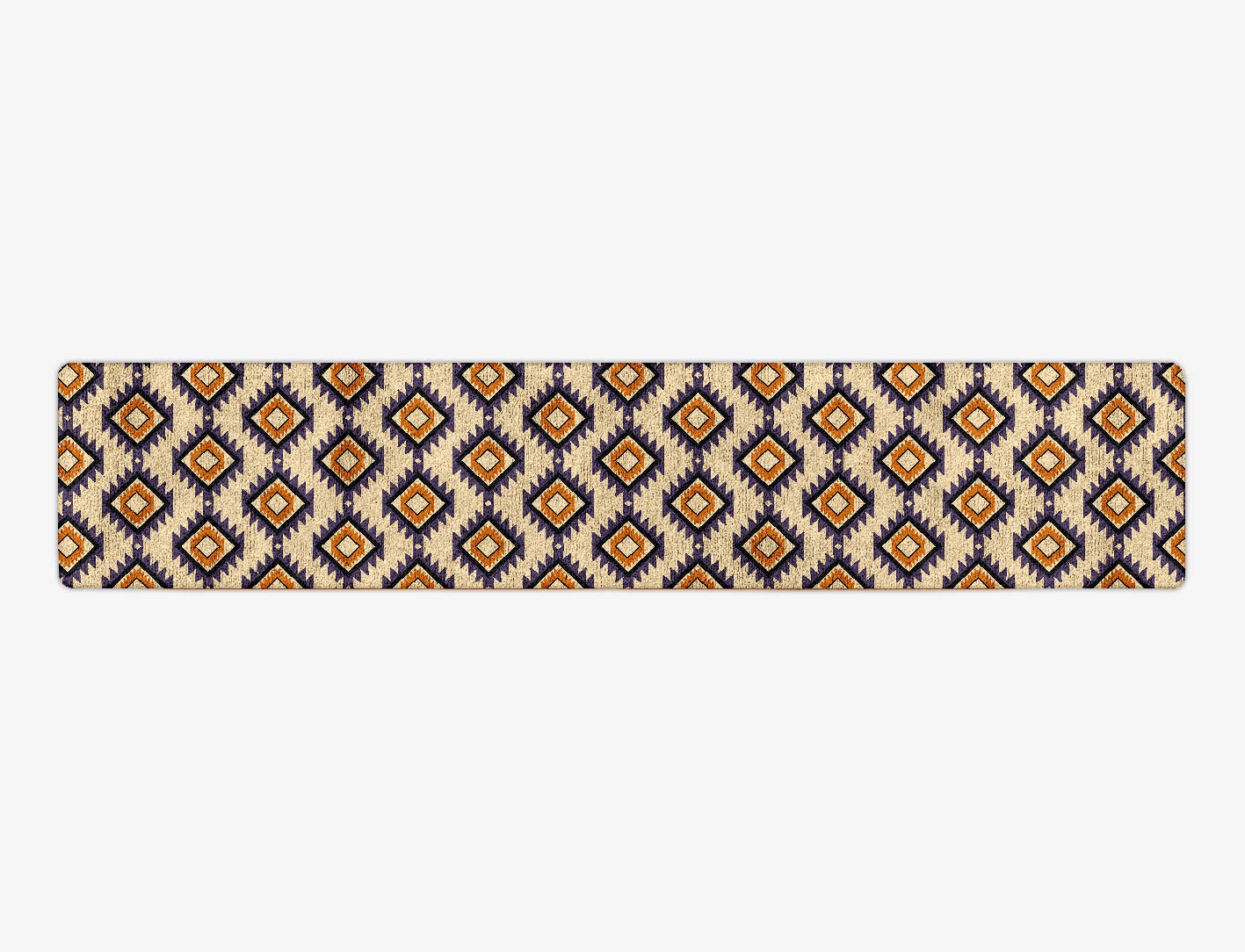 Qualla Geometric Runner Hand Tufted Bamboo Silk Custom Rug by Rug Artisan