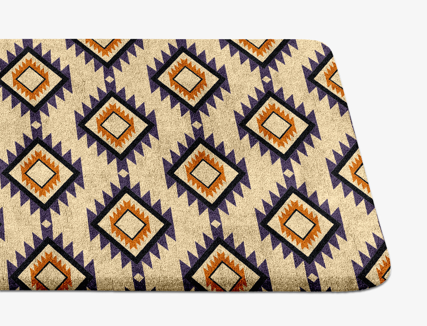 Qualla Geometric Runner Hand Tufted Bamboo Silk Custom Rug by Rug Artisan