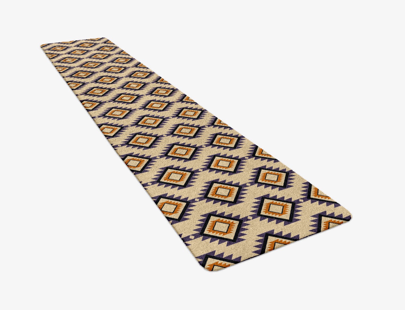 Qualla Geometric Runner Hand Tufted Pure Wool Custom Rug by Rug Artisan