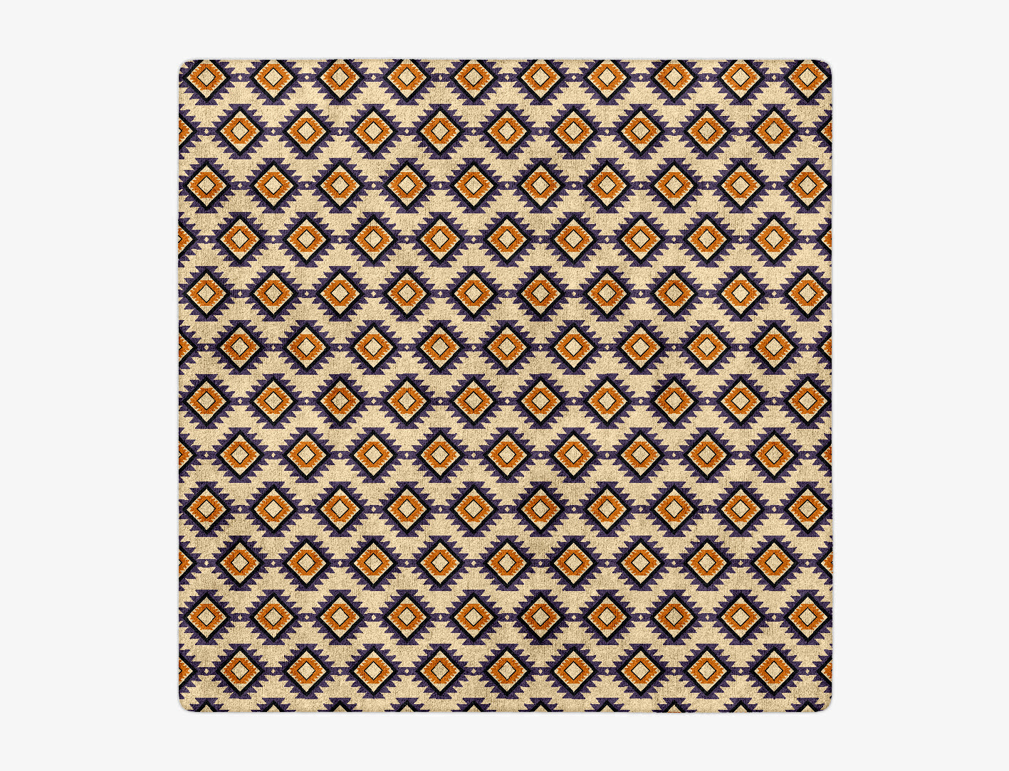 Qualla Geometric Square Hand Tufted Bamboo Silk Custom Rug by Rug Artisan