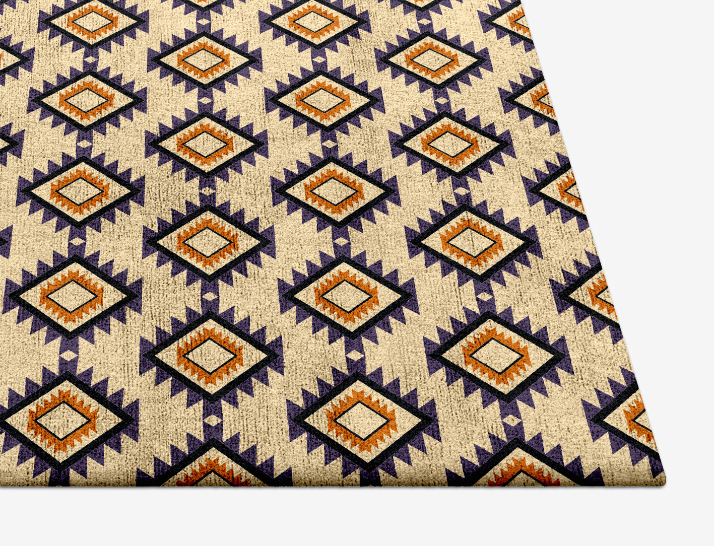 Qualla Geometric Square Hand Tufted Bamboo Silk Custom Rug by Rug Artisan
