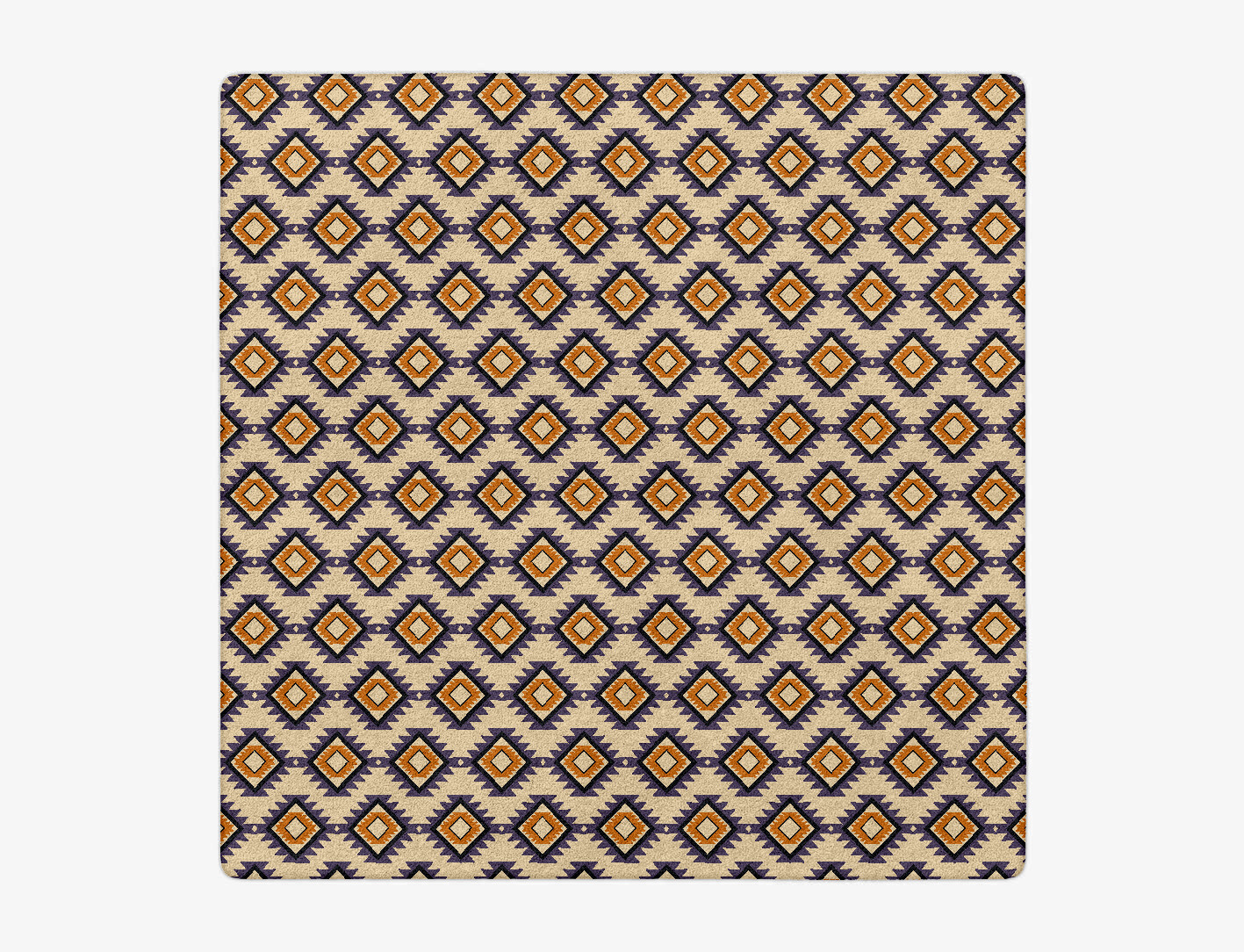 Qualla Geometric Square Hand Tufted Pure Wool Custom Rug by Rug Artisan