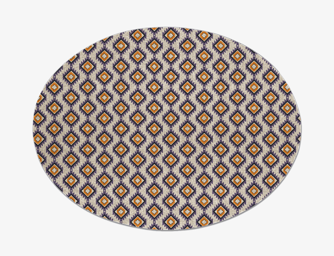 Qualla Geometric Oval Outdoor Recycled Yarn Custom Rug by Rug Artisan