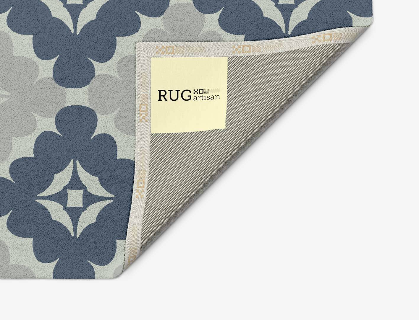 Quatrefoil Cerulean Arch Hand Tufted Pure Wool Custom Rug by Rug Artisan