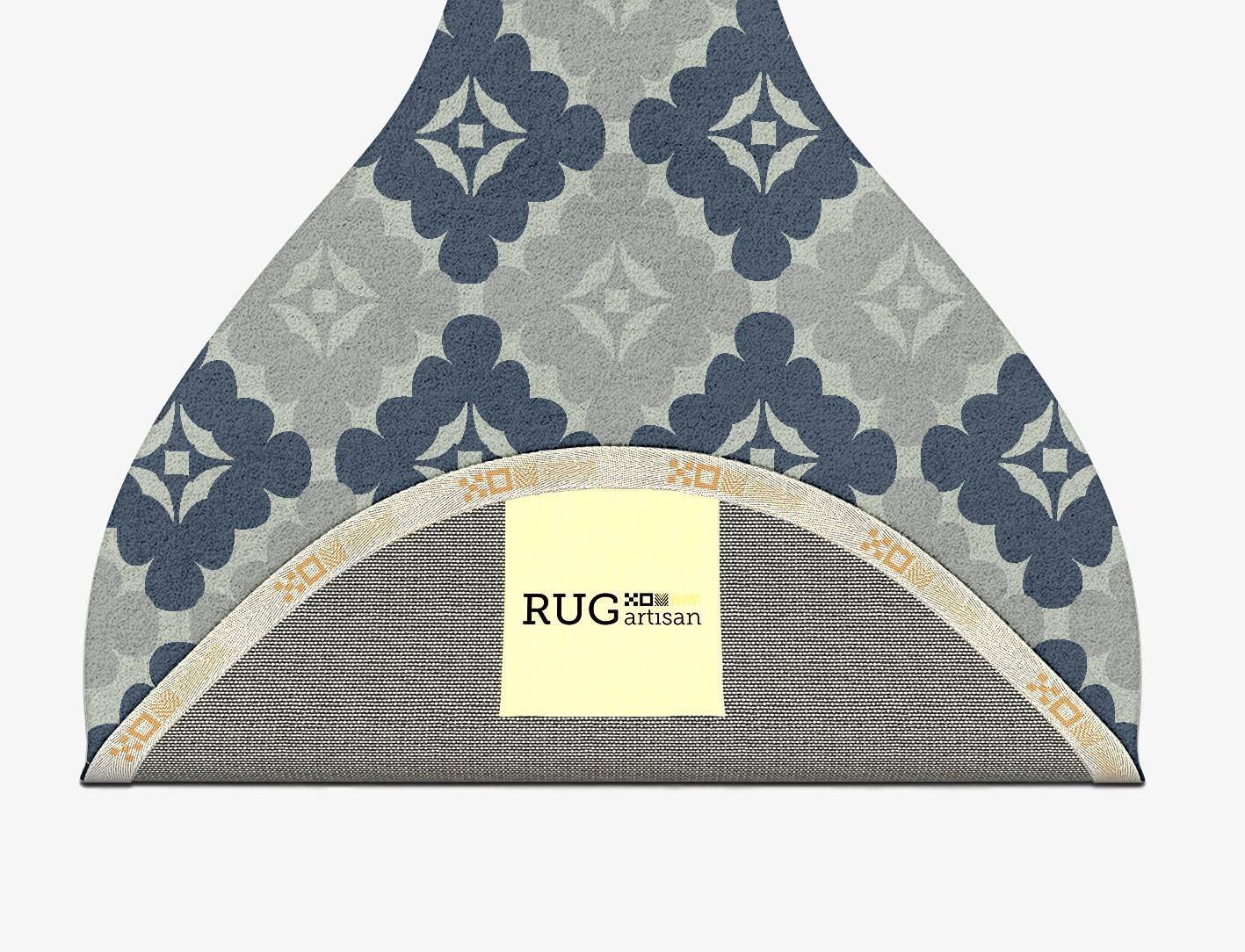Quatrefoil Cerulean Drop Hand Tufted Pure Wool Custom Rug by Rug Artisan