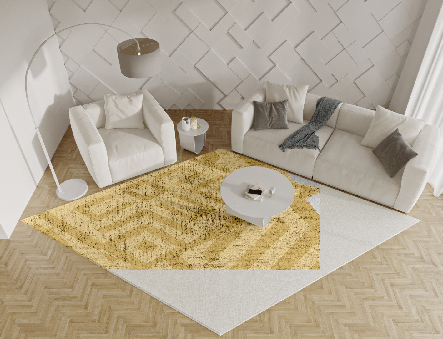 Quinn Geometric Diamond Hand Knotted Bamboo Silk Custom Rug by Rug Artisan