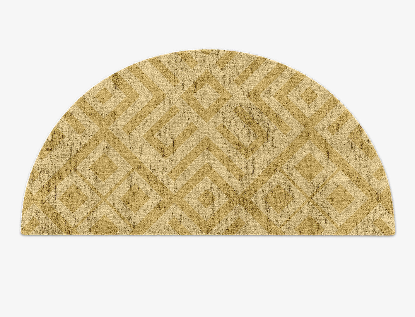 Quinn Geometric Halfmoon Hand Knotted Bamboo Silk Custom Rug by Rug Artisan