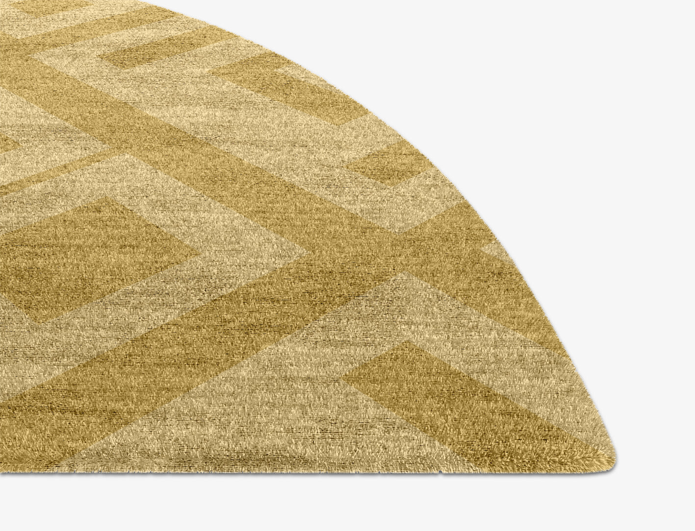 Quinn Geometric Halfmoon Hand Knotted Bamboo Silk Custom Rug by Rug Artisan