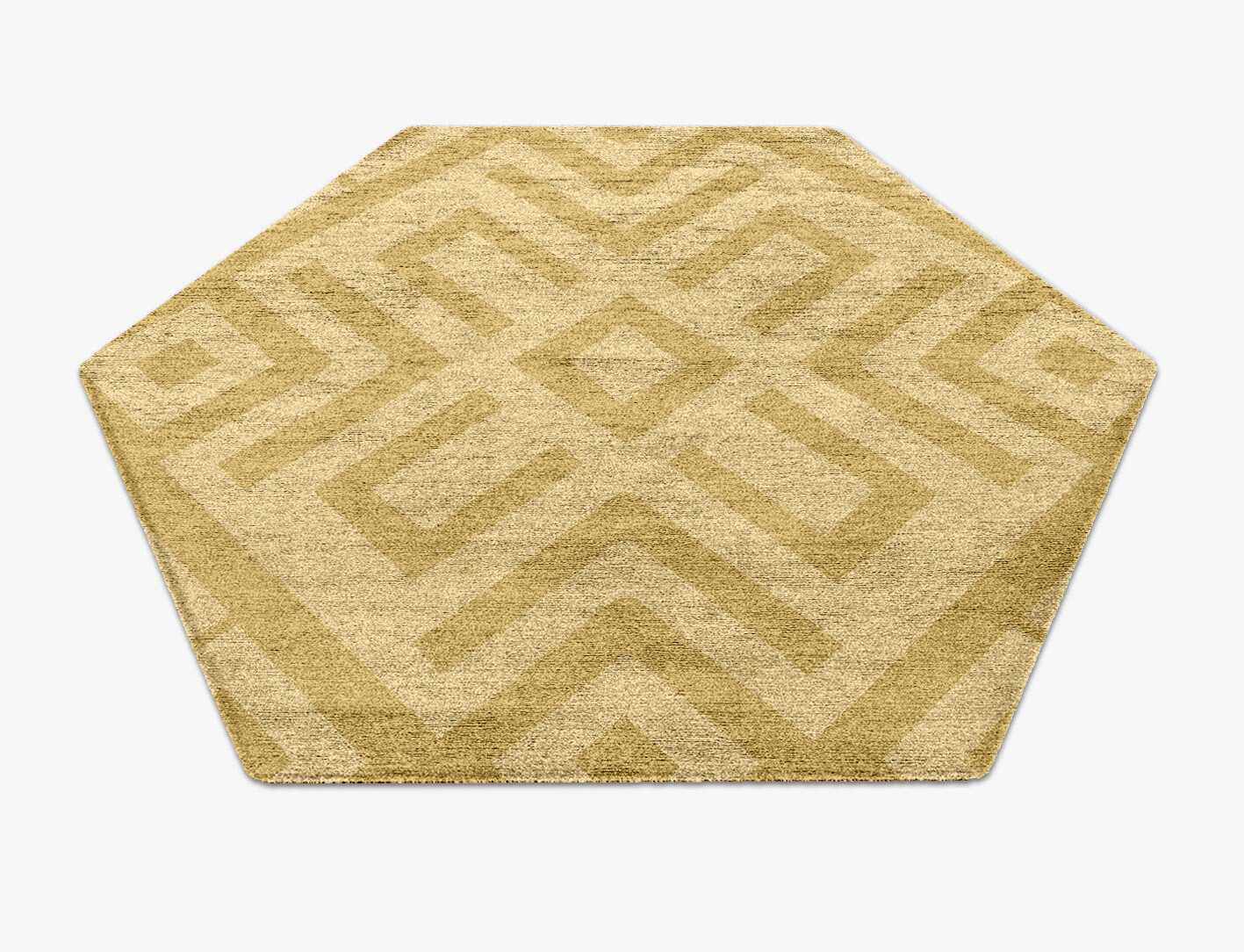Quinn Geometric Hexagon Hand Knotted Bamboo Silk Custom Rug by Rug Artisan