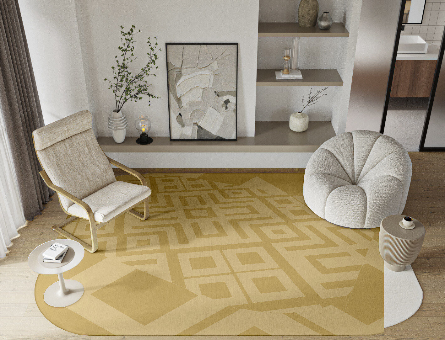 Quinn Geometric Oblong Hand Knotted Tibetan Wool Custom Rug by Rug Artisan