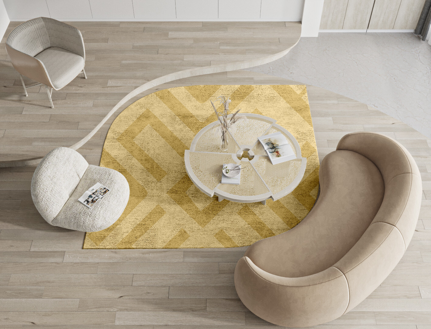 Quinn Geometric Ogee Hand Knotted Bamboo Silk Custom Rug by Rug Artisan