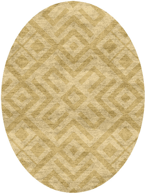 Quinn Modern Geometrics Oval Hand Knotted Bamboo Silk Custom Rug by Rug Artisan