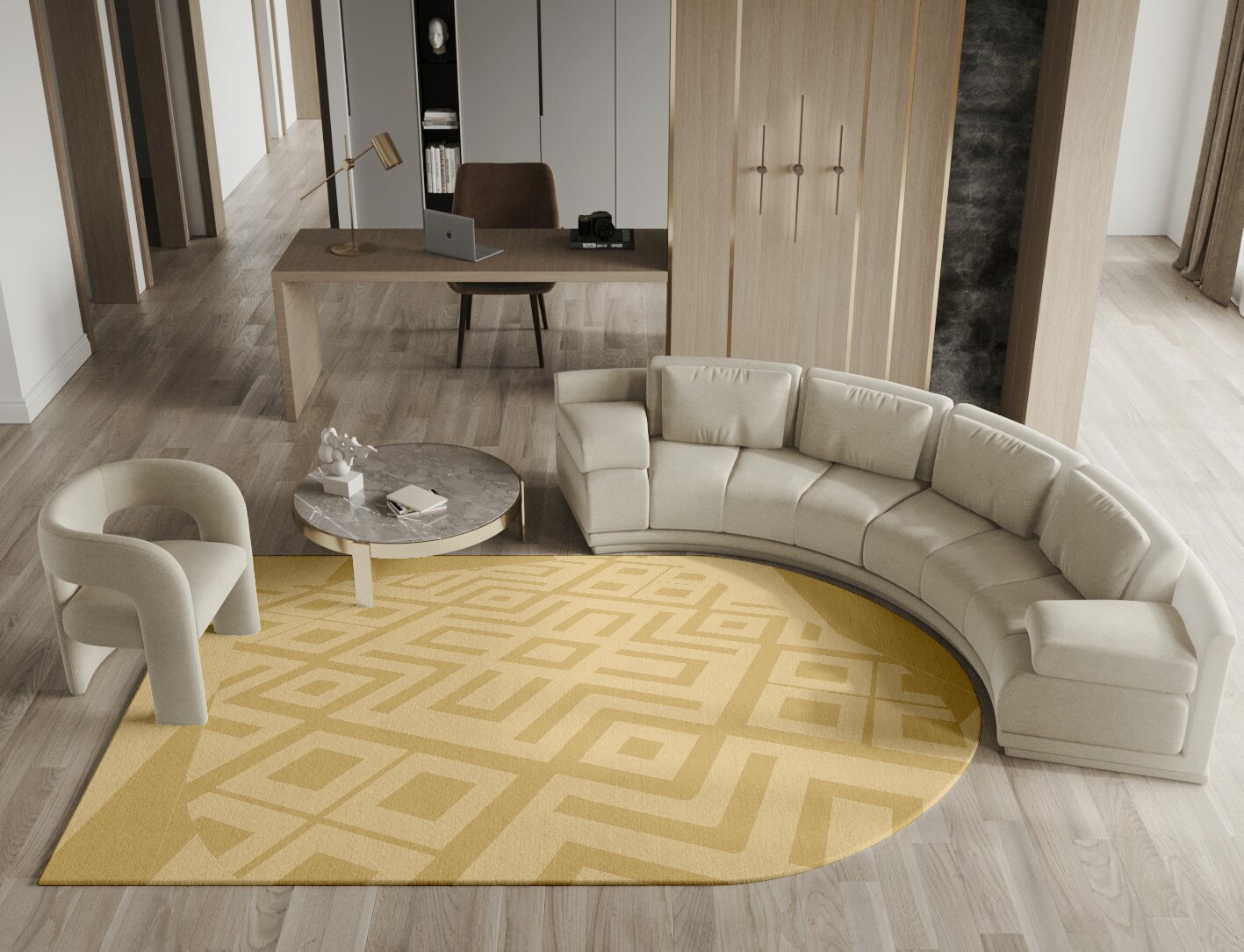 Quinn Geometric Arch Hand Tufted Pure Wool Custom Rug by Rug Artisan