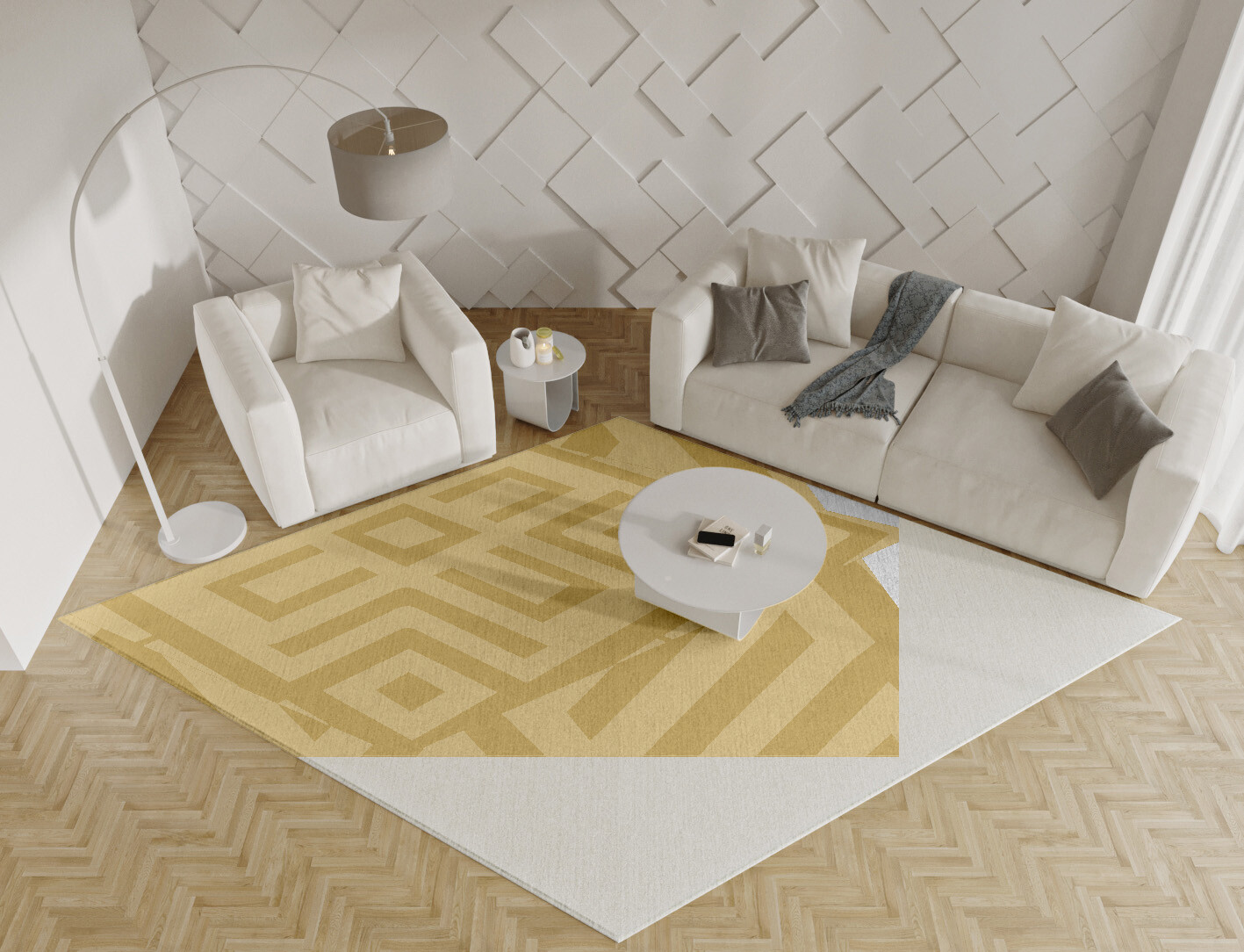 Quinn Geometric Diamond Hand Tufted Pure Wool Custom Rug by Rug Artisan