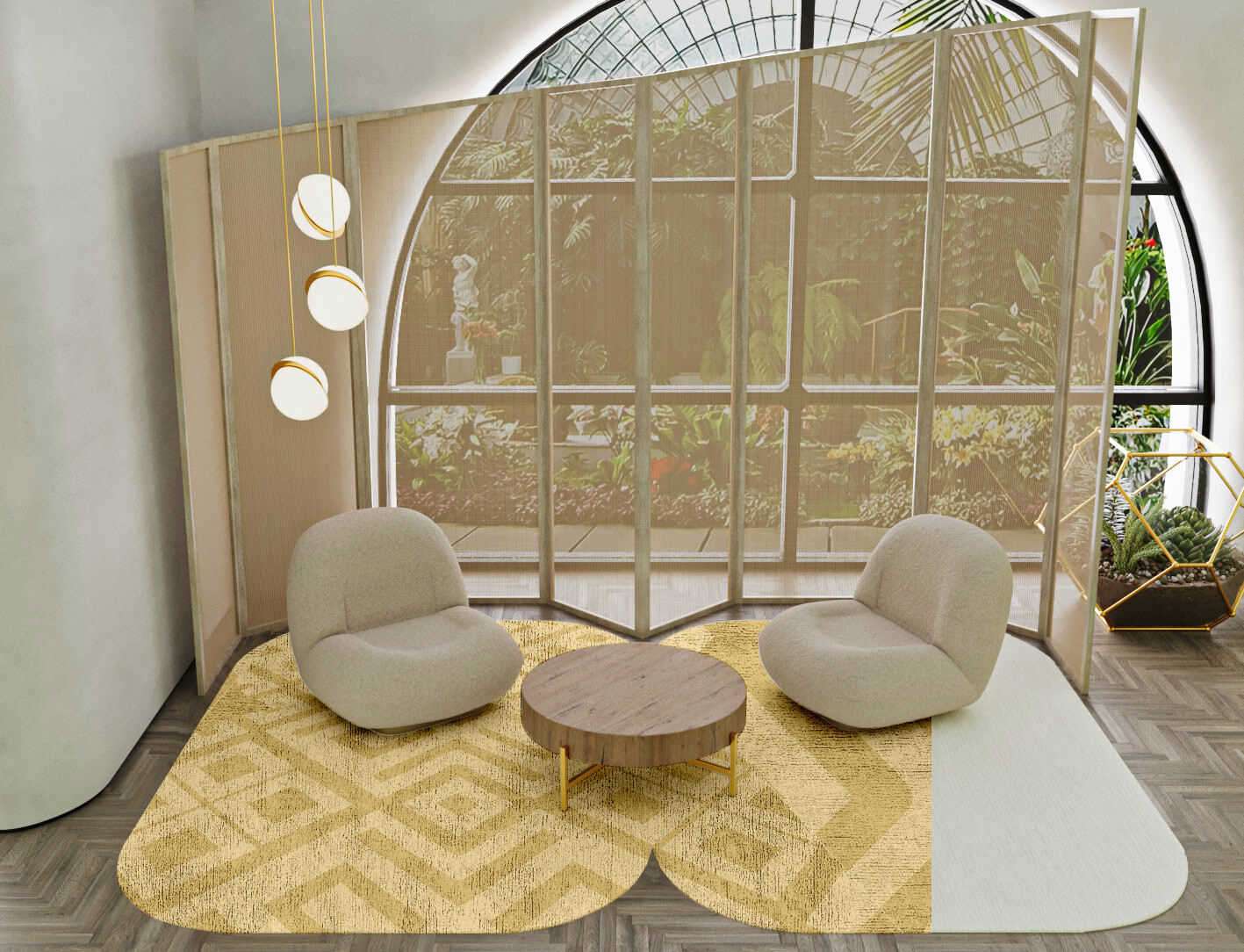 Quinn Geometric Eight Hand Tufted Bamboo Silk Custom Rug by Rug Artisan