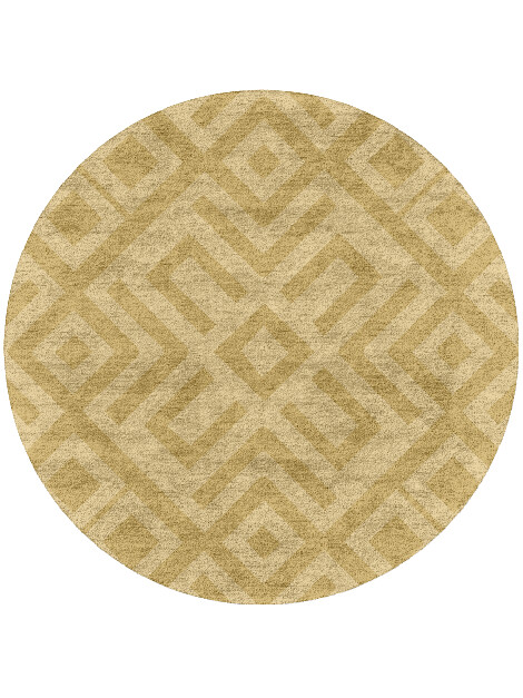 Quinn Modern Geometrics Round Hand Tufted Bamboo Silk Custom Rug by Rug Artisan