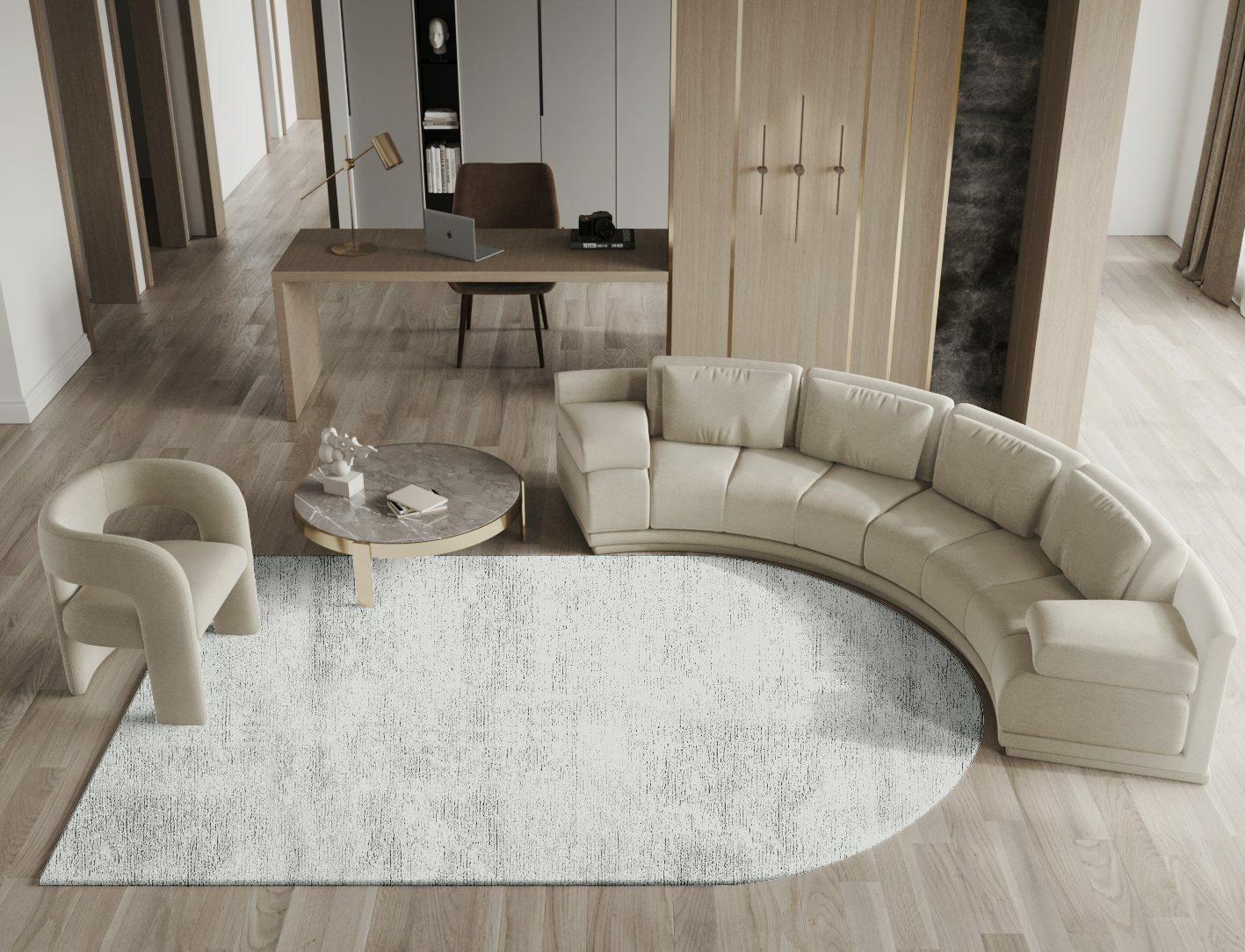 RA-28-N Solid Colors Arch Hand Knotted Bamboo Silk Custom Rug by Rug Artisan