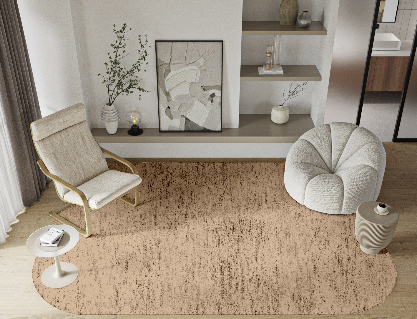 RA-53-N Solid Colors Oblong Hand Knotted Bamboo Silk Custom Rug by Rug Artisan