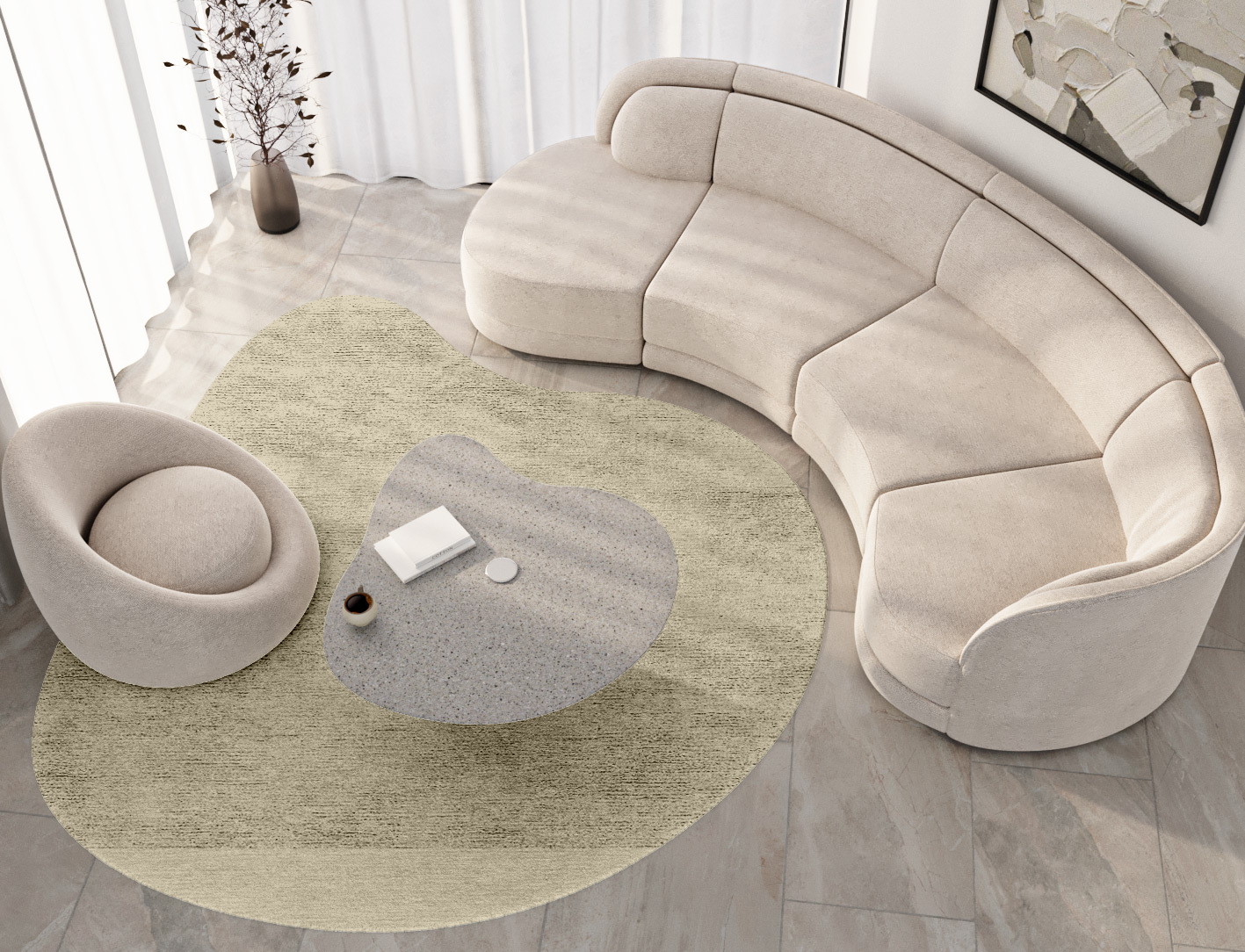 RA-59-N Solid Colors Splash Hand Tufted Bamboo Silk Custom Rug by Rug Artisan