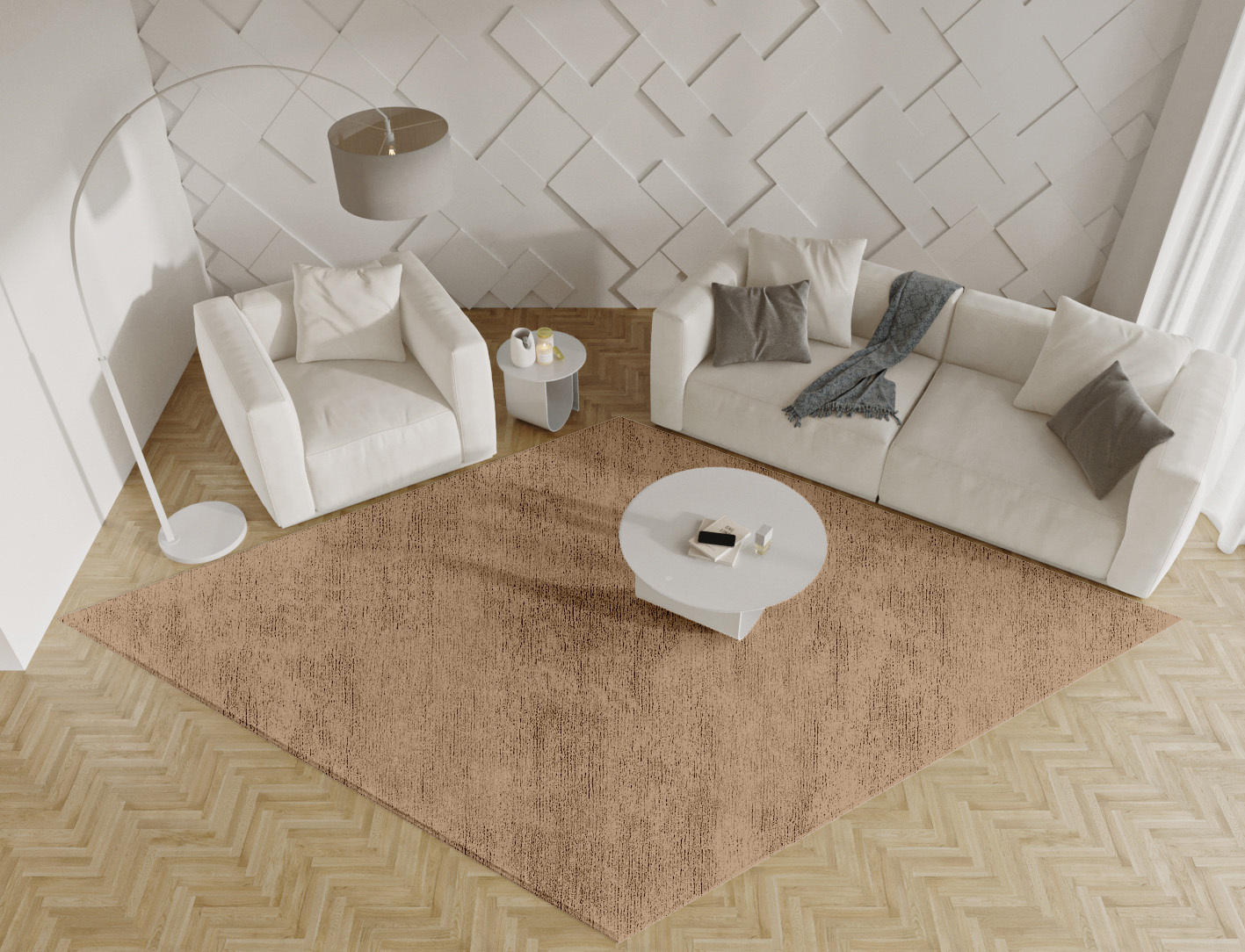 RA-62-N Solid Colors Diamond Hand Tufted Bamboo Silk Custom Rug by Rug Artisan