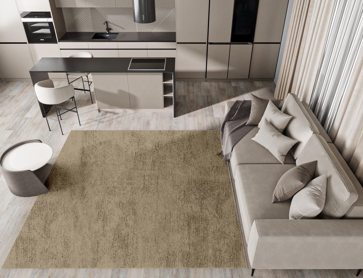 RA-AC09 Solid Colors Square Hand Knotted Bamboo Silk Custom Rug by Rug Artisan