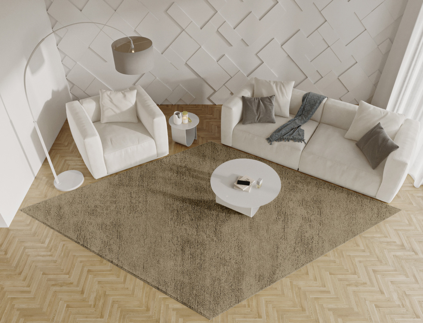 RA-AC09 Solid Colors Diamond Hand Tufted Bamboo Silk Custom Rug by Rug Artisan