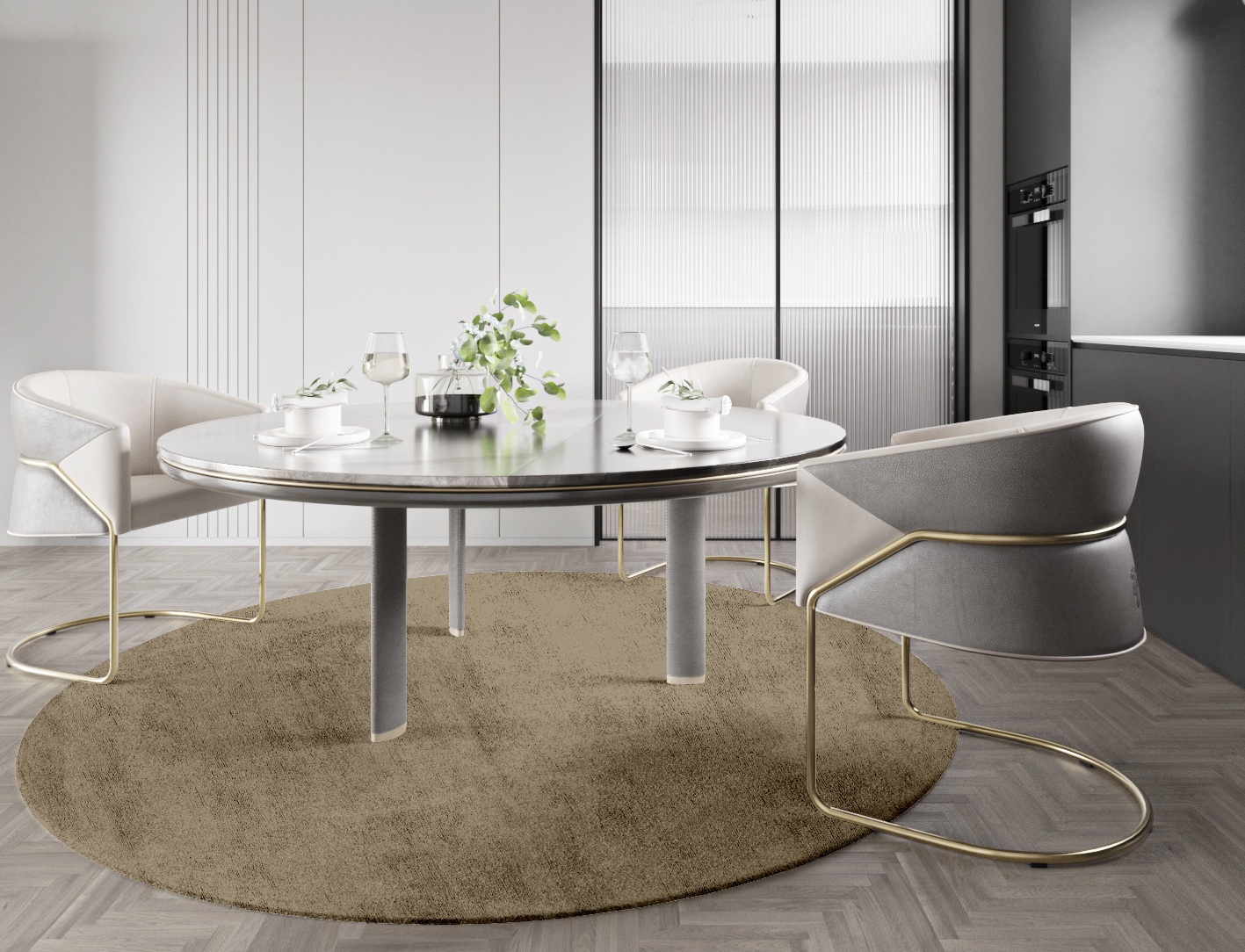 RA-AC09 Solid Colors Round Hand Tufted Bamboo Silk Custom Rug by Rug Artisan