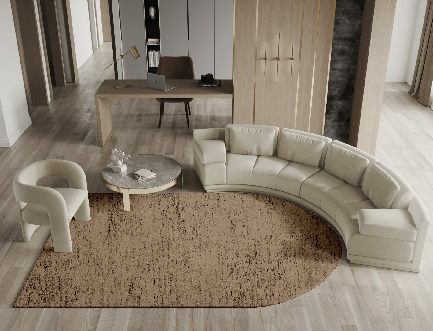 RA-AD08 Solid Colors Arch Hand Tufted Bamboo Silk Custom Rug by Rug Artisan
