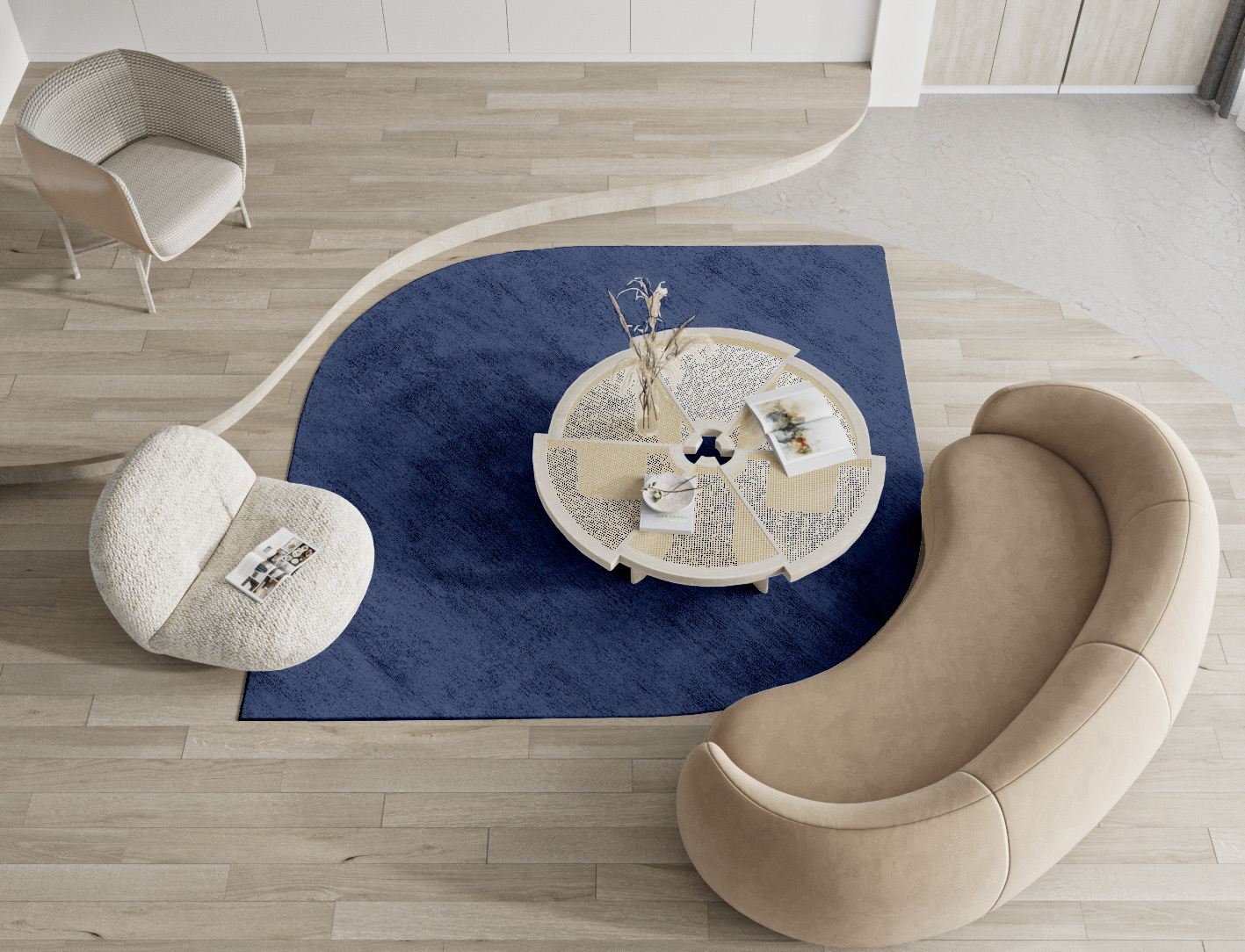 RA-BA07 Solid Colors Ogee Hand Tufted Bamboo Silk Custom Rug by Rug Artisan