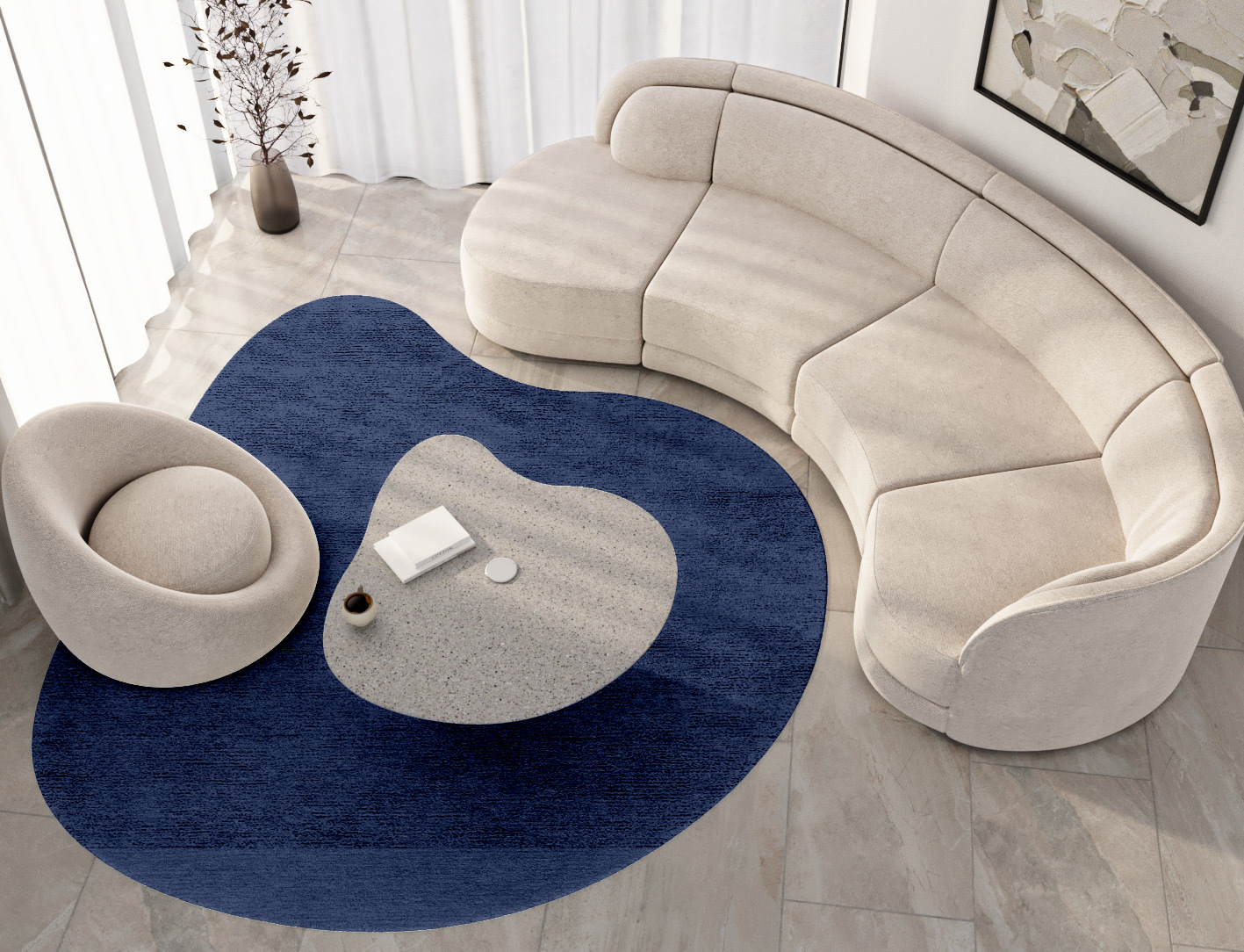RA-BA07 Solid Colors Splash Hand Tufted Bamboo Silk Custom Rug by Rug Artisan