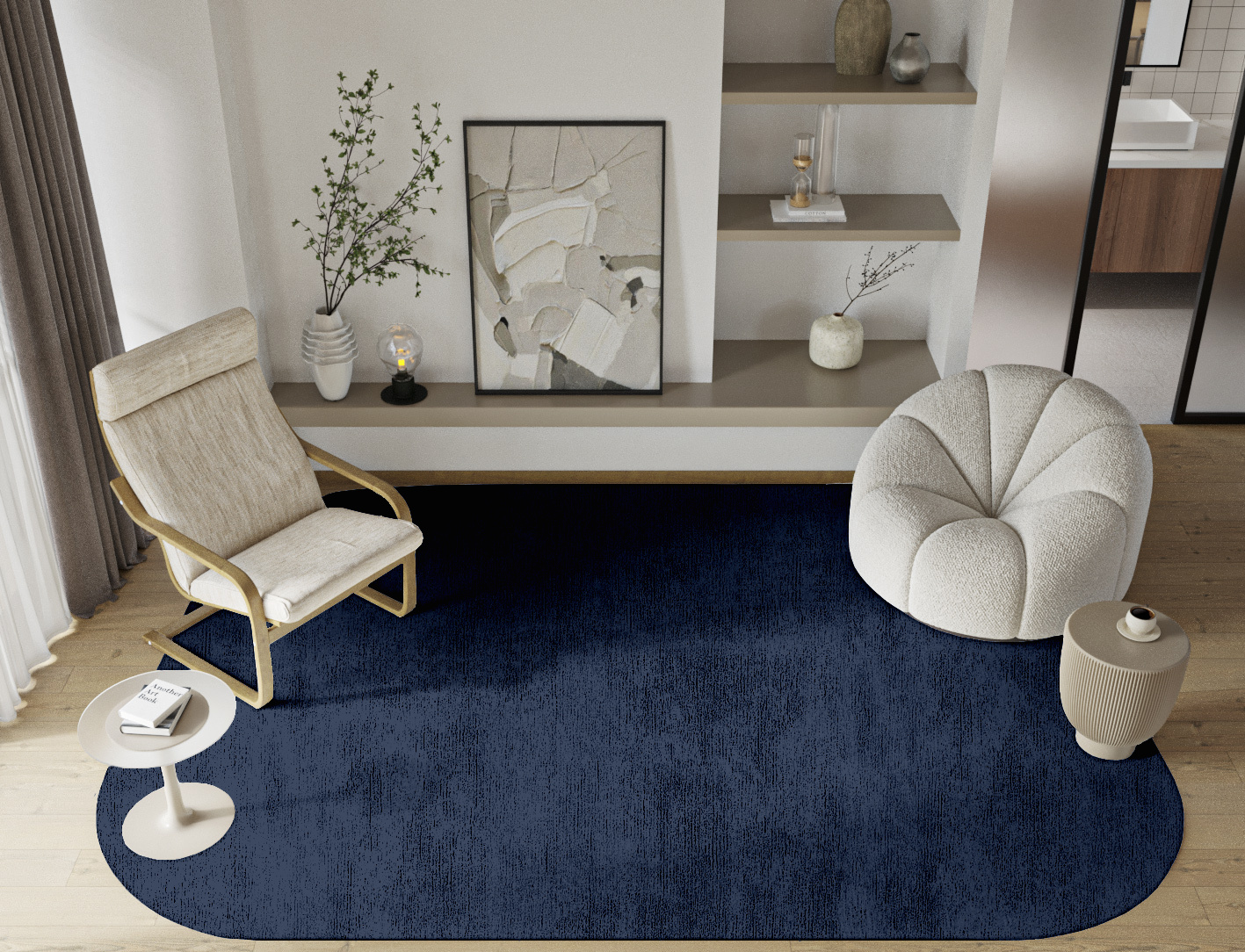 RA-BE05 Solid Colors Oblong Hand Knotted Bamboo Silk Custom Rug by Rug Artisan