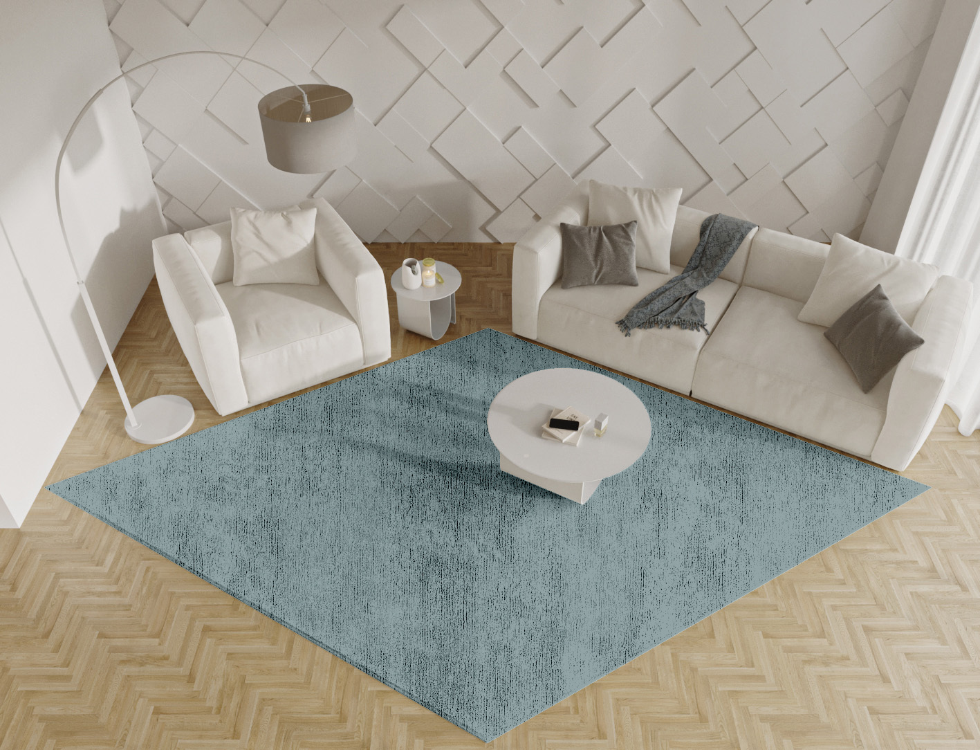 RA-BG09 Solid Colors Diamond Hand Knotted Bamboo Silk Custom Rug by Rug Artisan
