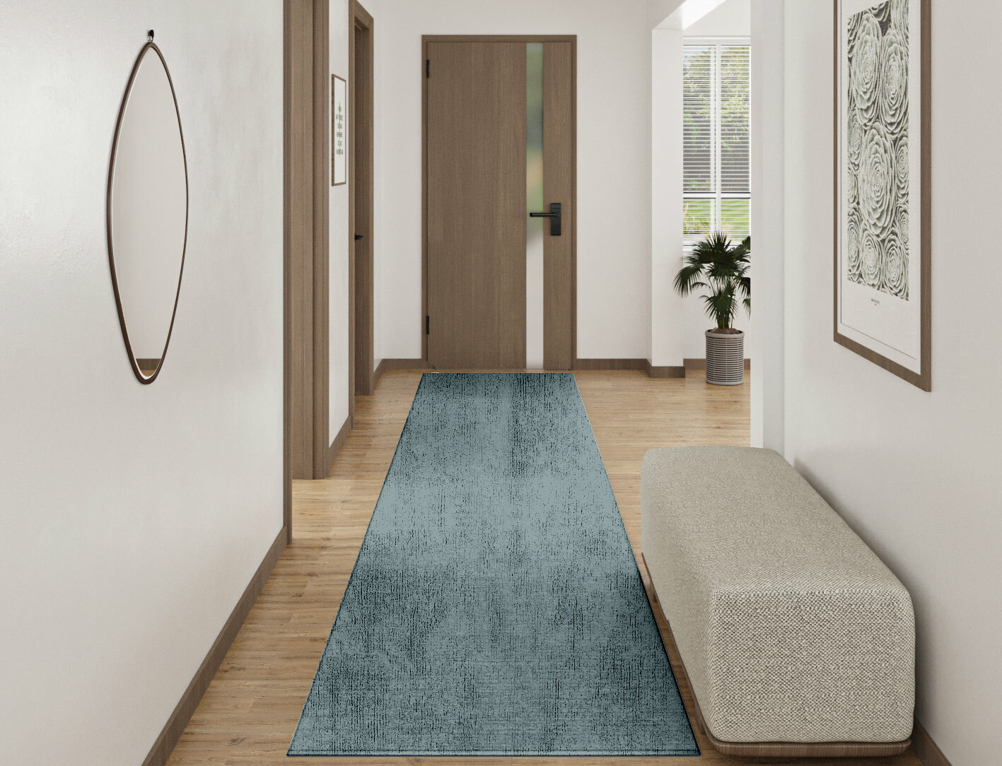 RA-BG09 Solid Colors Runner Hand Knotted Bamboo Silk Custom Rug by Rug Artisan