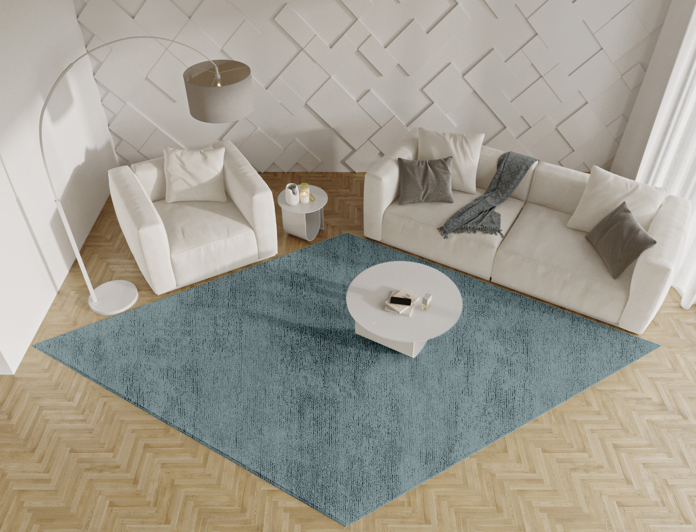 RA-BG09 Solid Colors Diamond Hand Tufted Bamboo Silk Custom Rug by Rug Artisan