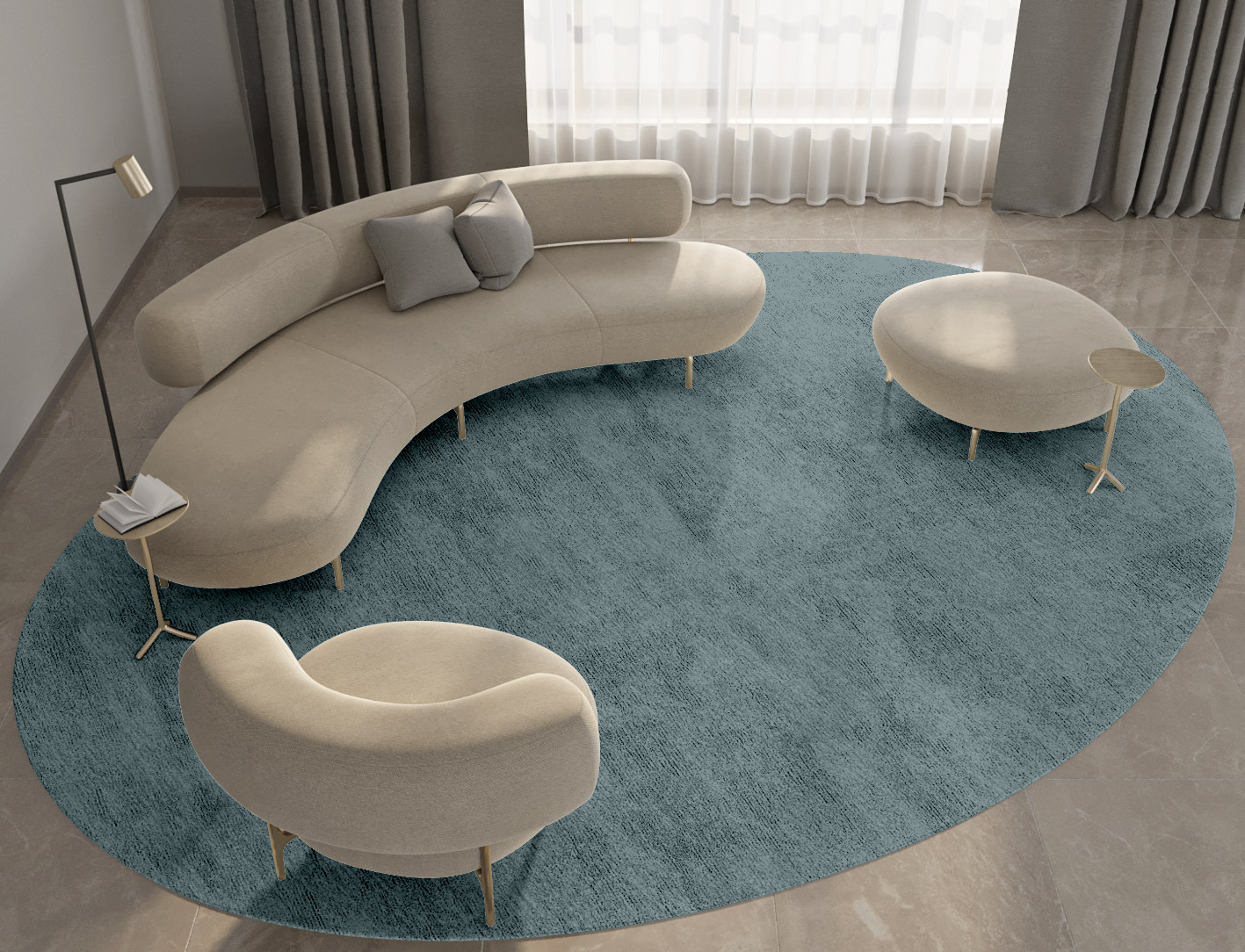 RA-BG09 Solid Colors Oval Hand Tufted Bamboo Silk Custom Rug by Rug Artisan